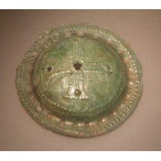 Circular brooch with cross in the center, solar cross